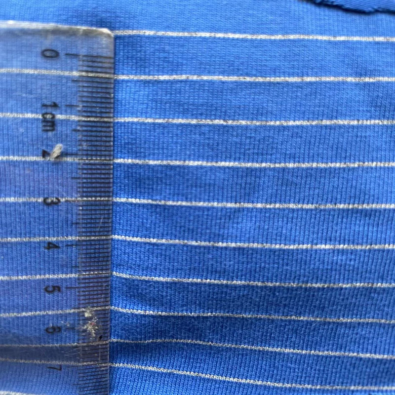 96%Cotton4%Conductive Carbon Fiber 0.5cm/0.8cm Stripe Anti-Static ESD Single Cotton Jersey Fabric for T Shirts Overalls