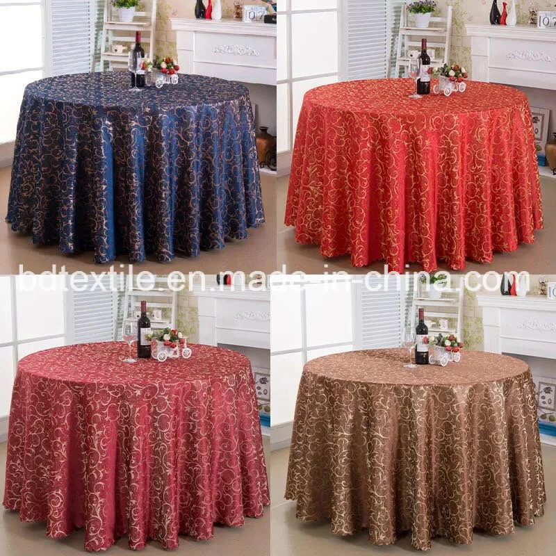 132 Inches Jacquard Damask Round Table Cloth