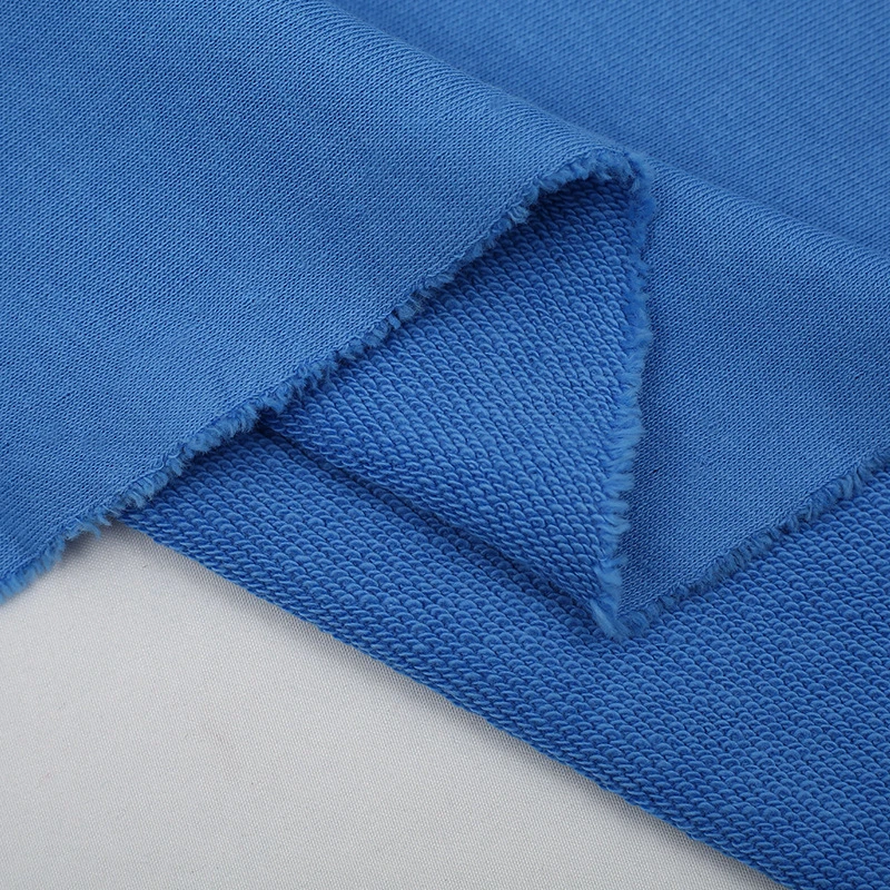 Custom CVC Fabrics French Terry Knitted 83% Cotton 17% Polyester 280GSM Polyester Cotton Hoodie Fabric