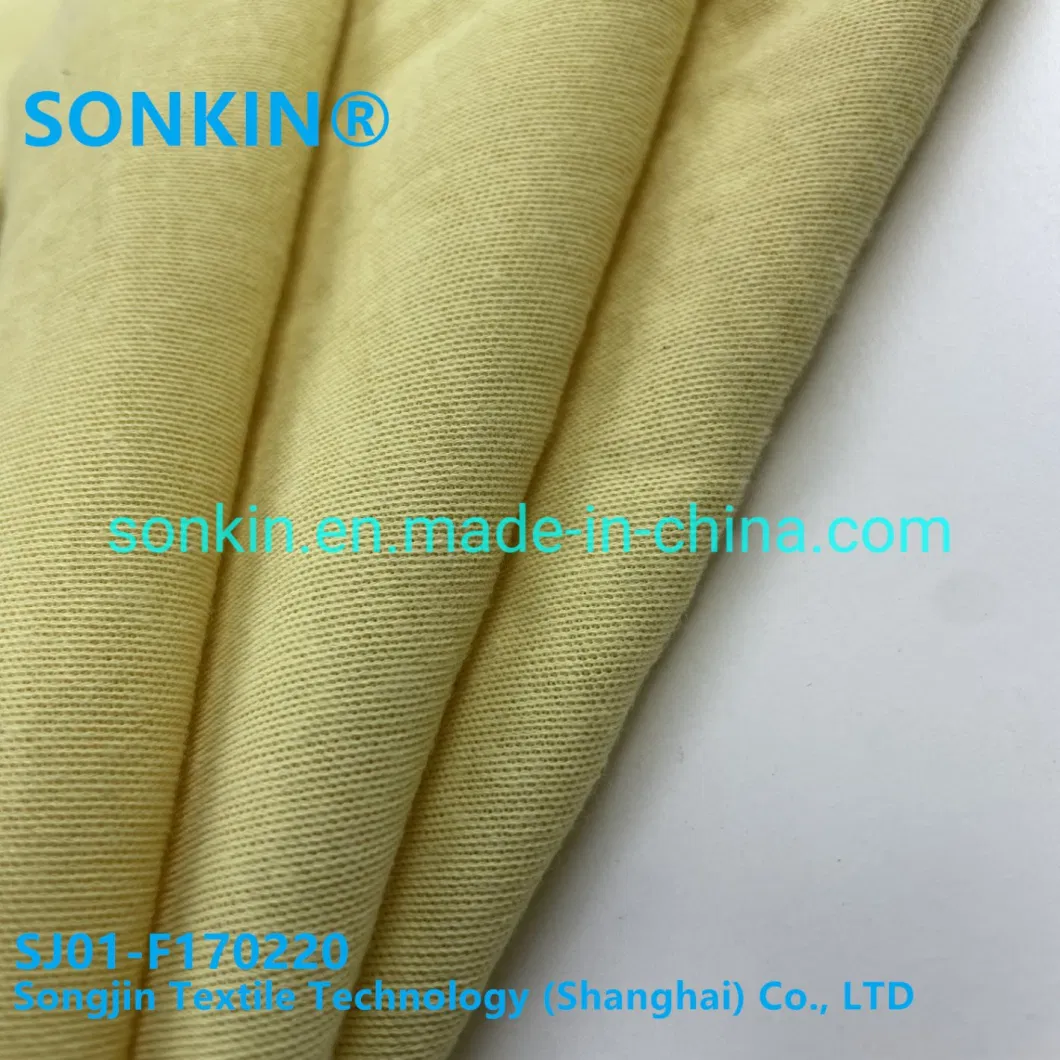 220GSM Yellow PARA Aramid Knitted Flame Retardant Fabric for Workwear Functional Textile