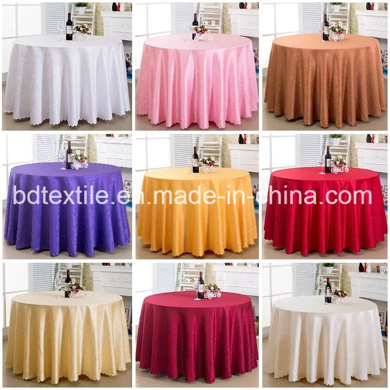132 Inches Jacquard Damask Round Table Cloth