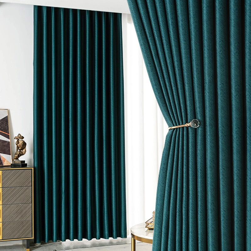 Nordic Simple High Precision Double Thread Living Room Bedroom Shading Finished Light Luxury Curtain Fabric