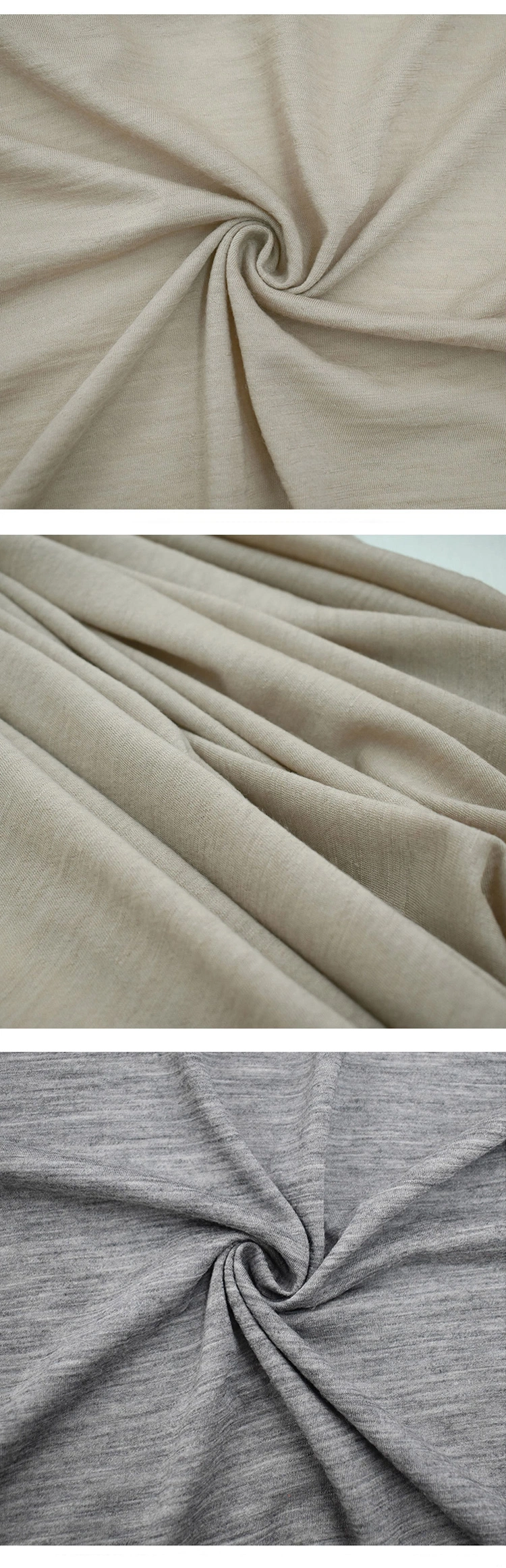 Knitted Jersey Merino Wool High Quality Natural White Single 100% Jersey Fabric for Cloth