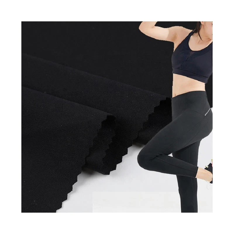 Wholesale 90% Polyester 10% Spandex Dye Single Jersey Plain Sportswear Yoga Fitness Pants Fabric