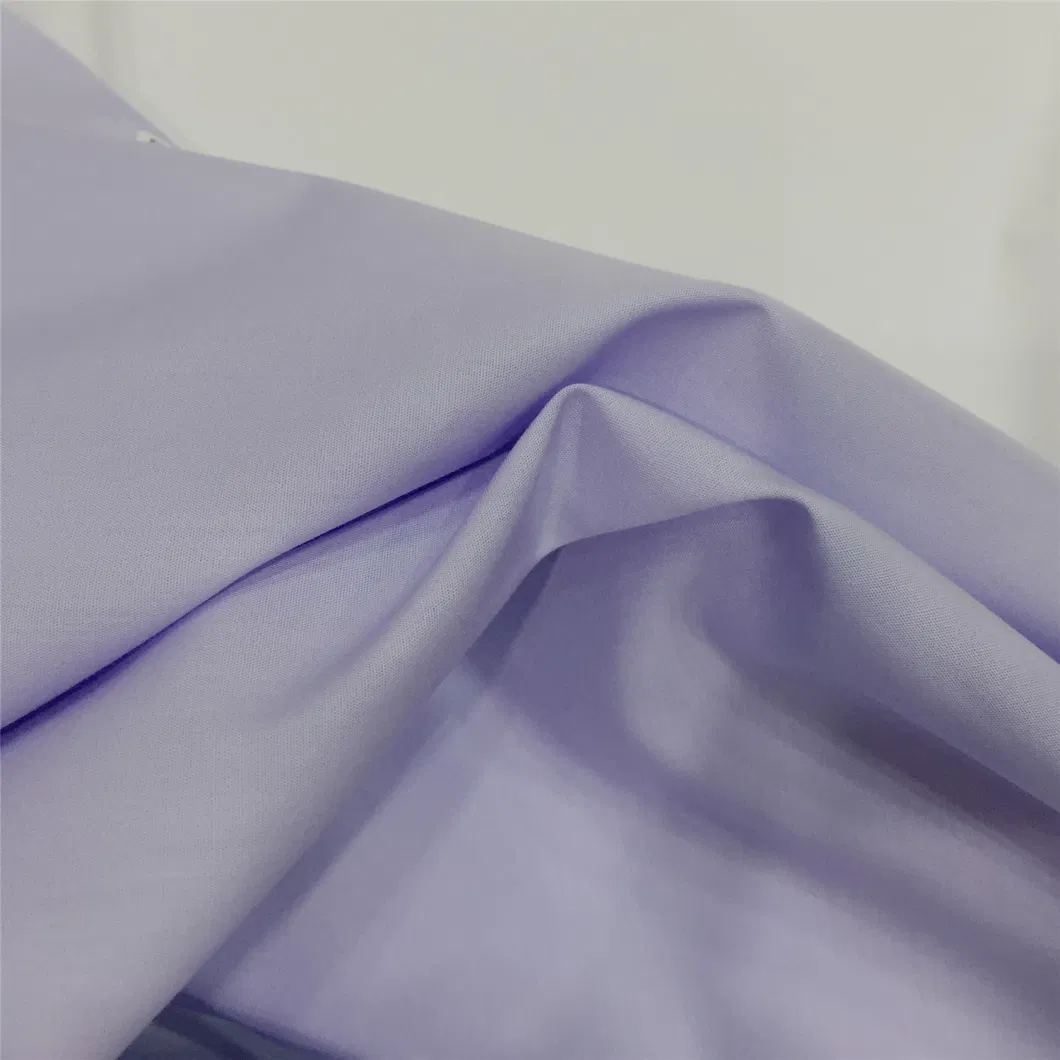 CVC80/20 80cotton 20polyester Combed Yarn 45s 115GSM Poplin Mercerized White Solid Dyed Shirting Clothes Garment Fabric